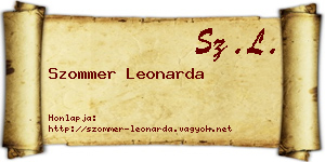 Szommer Leonarda névjegykártya